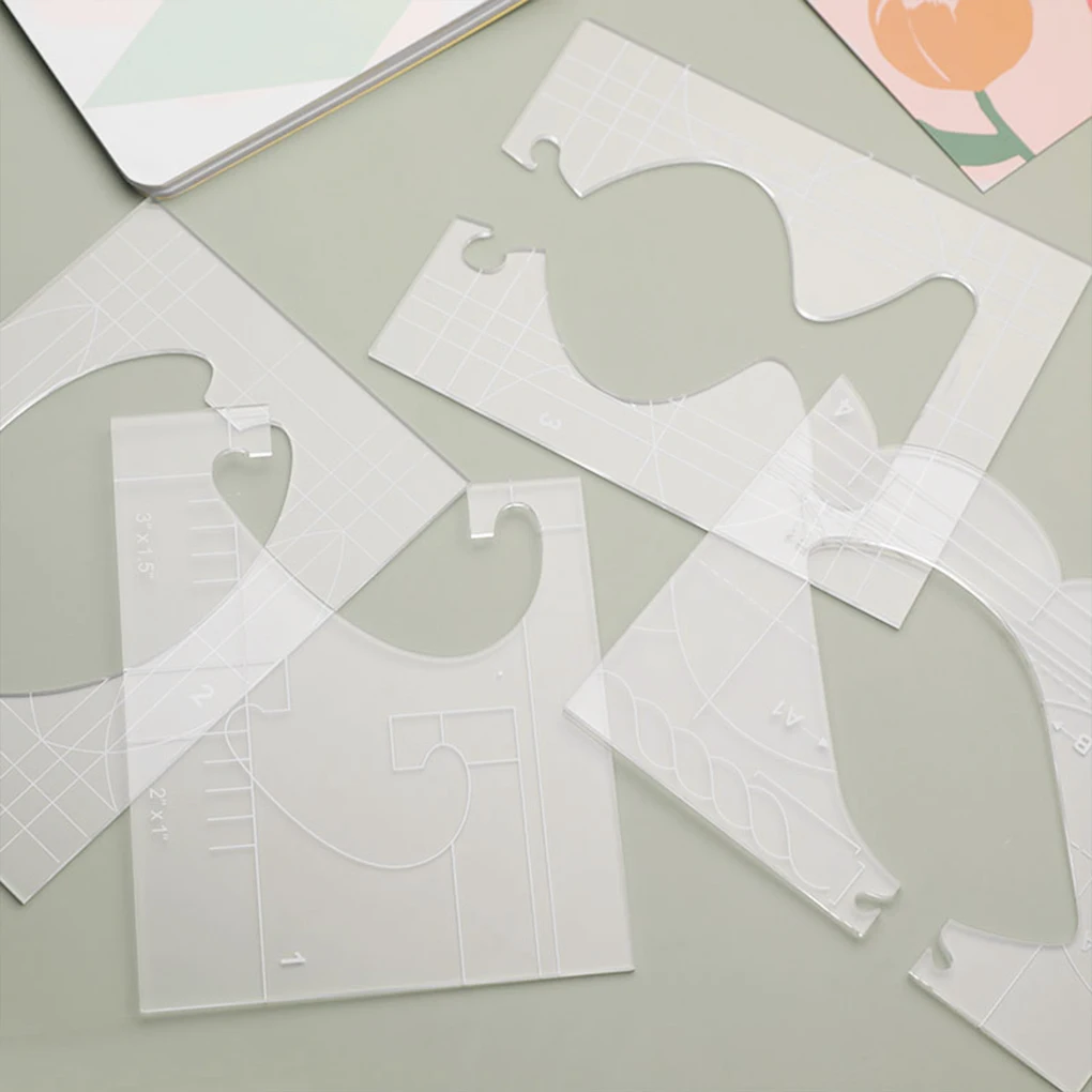 4 шт. изогнутые Швейные линейки четкие измерительные Шаблоны Дизайн шаблоны DIY