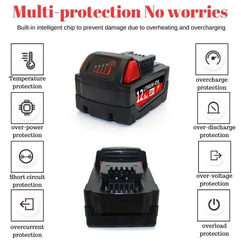Аккумулятор для Milwaukee M18, оригинальный аккумулятор 18 в 1815 Ач 48-11-1850 48-11-2604 2604-22 2708-20 2607-22-22 (art.: 3920c8beb44ed) - 3920c8beb44ed