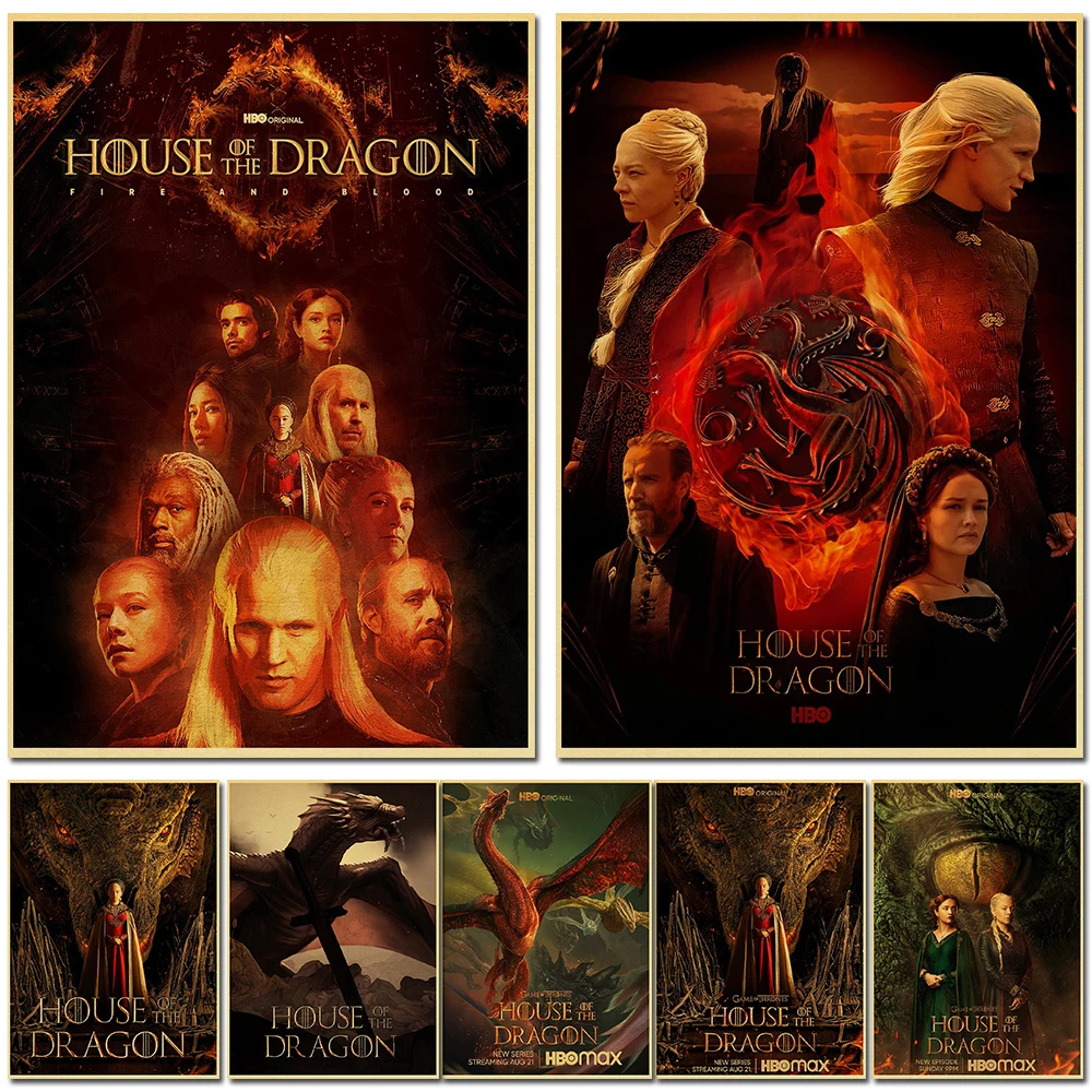 Постер «Дом Дракона», постеры для ТВ-игр, принты, картины, художественная живопись, настенный постер для бара и клуба, для кровати, гостиной, домашний декор, подарок Постер «Дом Дракона», постеры для ТВ-игр, принты, картины, художественная живопись, настенный постер для бара и клуба, для кровати, гостиной, домашний декор, подарок