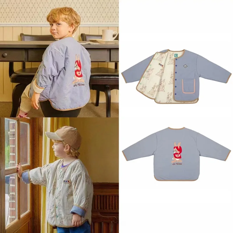 Pranksome 2022AW Двусторонняя одежда с мультяшной хлопковой подкладкой Мужское пальто