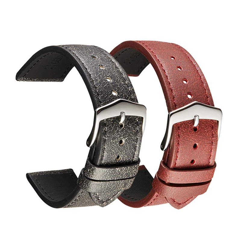 Retro cow leather Wristwatch Band 20mm 22mm Watch Strap Men Sports Loop Smart Watch Women Bracelet Belt Gifts Pin Buckle Strap