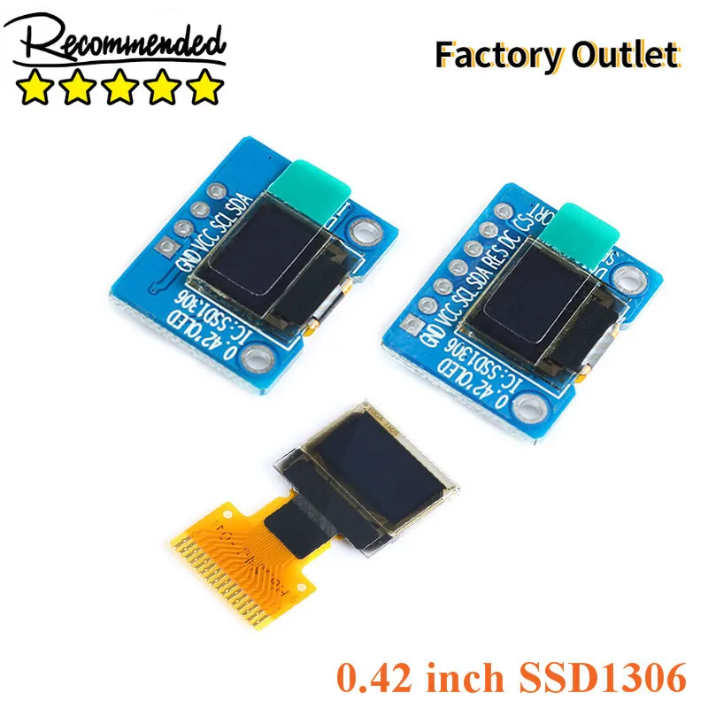 

0.42 Inch White OLED Display Screen LCD Module IIC/SPI Interface SSD1306 72*40 0.42”