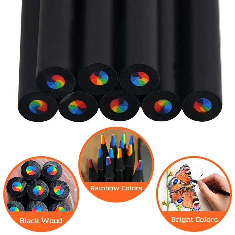 

1Pc 7 Colors Gradient Rainbow Pencils Jumbo-Colored Pencils Multicolored Pencils for Art Drawing Coloring Sketching Random