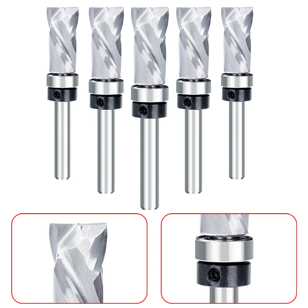 

1pc Router Bit 6.35mm Shank Milling Cutter Bearing Ultra-Perfomance Compression Flush Trim Solid Carbide End Mill For Woodworkin