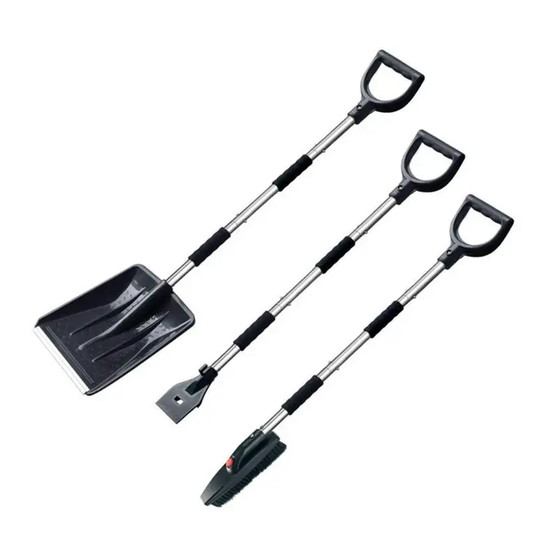 

Набор для очистки снега автомобиля 3-в-1, щетка для снега и скребок для льда, складные инструменты для удаления снега на лобовом стекле автомобиля с эргономичной ручкой для