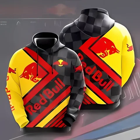 Новая спортивная толстовка Red Bull, модная мужская толстовка с 3D принтом Red Bull, спортивная одежда на открытом воздухе, гоночный костюм