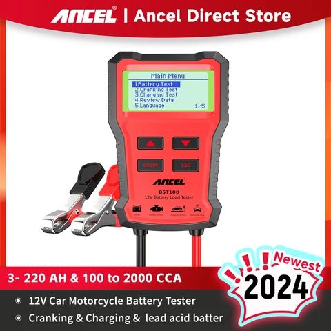ANCEL BST100 автомобильный тестер аккумулятора 12 В 220 Ач 2000CCA многоязычный инструмент для тестирования аккумулятора для автомобильного запуска PK BM550