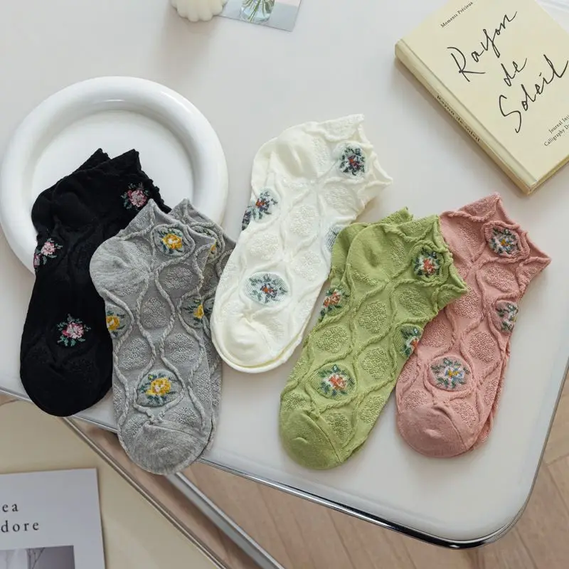 

Жаккардовые тонкие женские носки жаккардовые носки жаккардового цвета с темным рисунком летние хлопковые носки 5 пар в упаковке