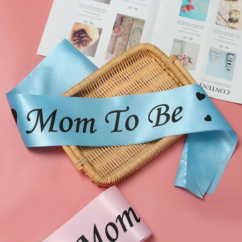 

Mom To Be Letter Satin Sash Shoulder Strap Mommy Mum Sash Mother Pregnant Party Mommy Decoration Party Gift New Favor I6e2