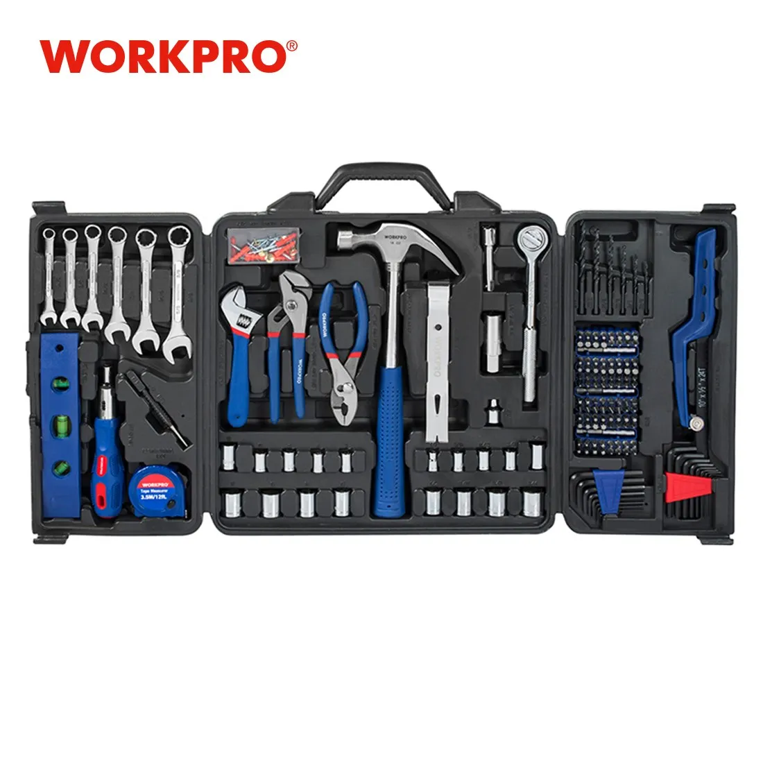 

WORKPRO 201PC Tool Set Home Instruments Hand Tools Socket Set Ratchet Spanner Wrenches Pliers Screwdrivers