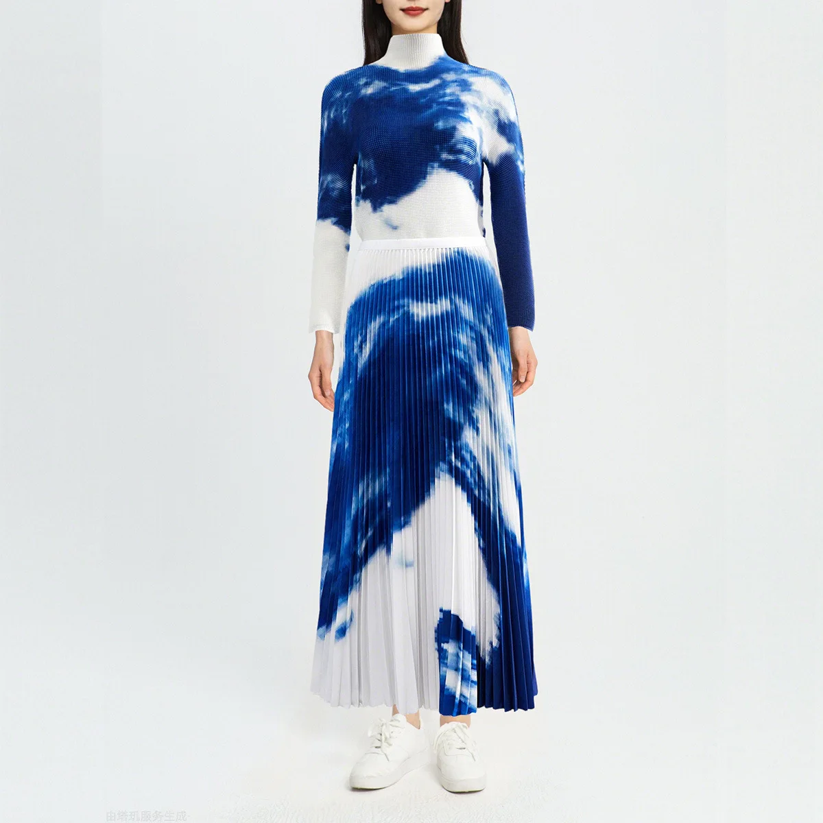 

Женский плиссированный костюм миаке, повседневный элегантный комплект из юбки с длинными рукавами и платья в японском стиле, весна-лето 2023