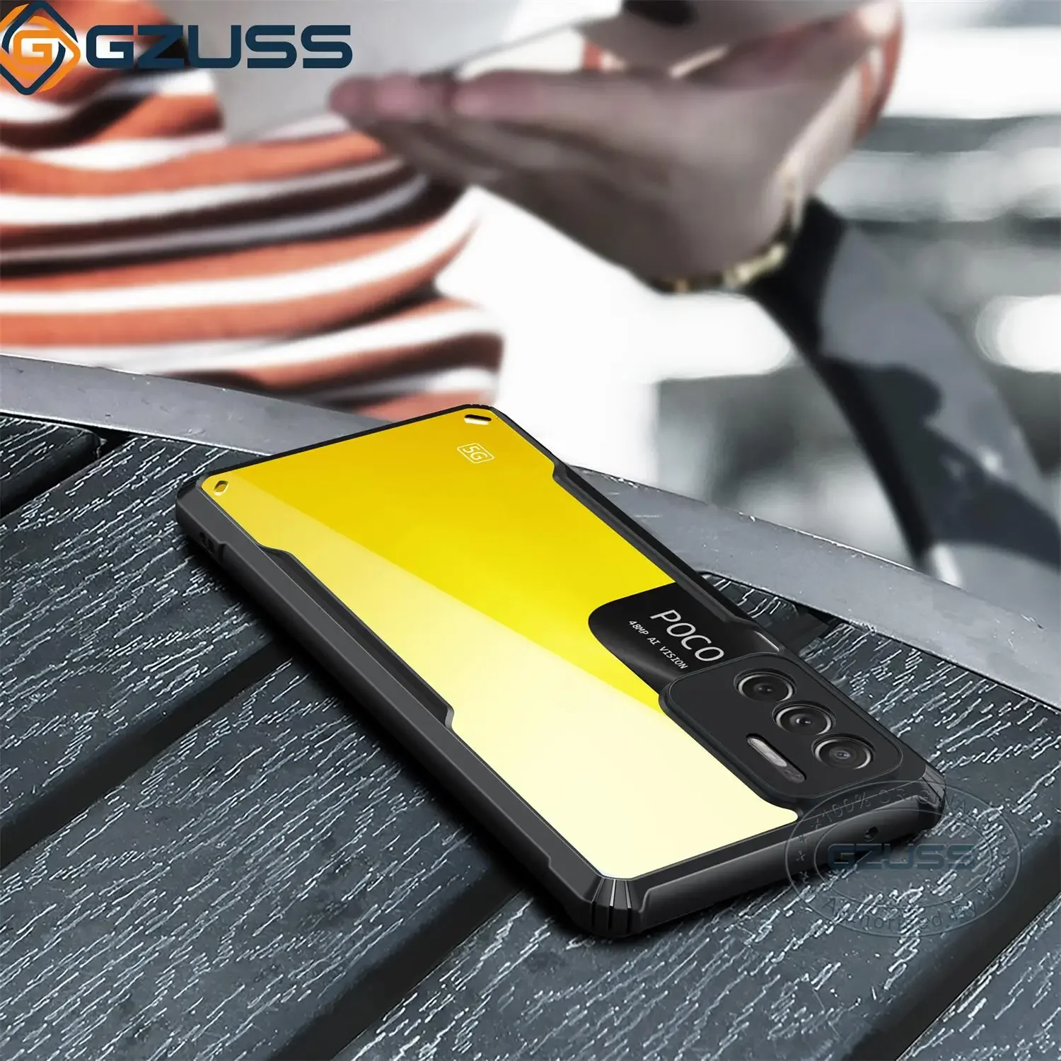 Противоударный прозрачный чехол GZUSS для POCO M3 Pro 5G X3 F3 NFC