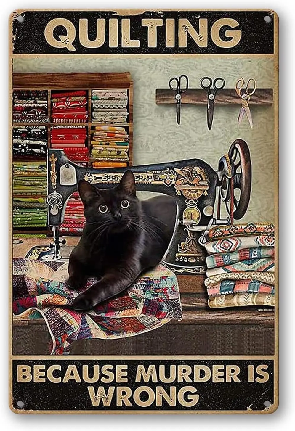 Blck Ct Qulg Bece Murder s Wrong Vntge для паба Br Grden Wll Decor Metl Sgns Frmers Mrket Poster 8 x 12 нюдов (-30)