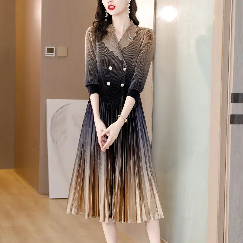 Женское облегающее платье с длинным рукавом элегантное Плиссированное офисное и