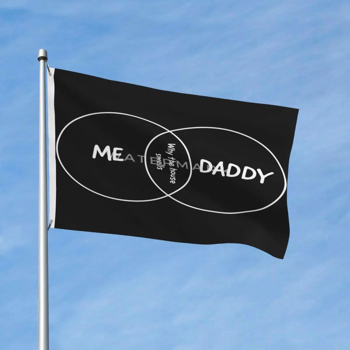 Me, Daddy, Why The House Smells Venn Diagram Flag Decor Vintage Easy To Hang Vibrant Colors Lightweight