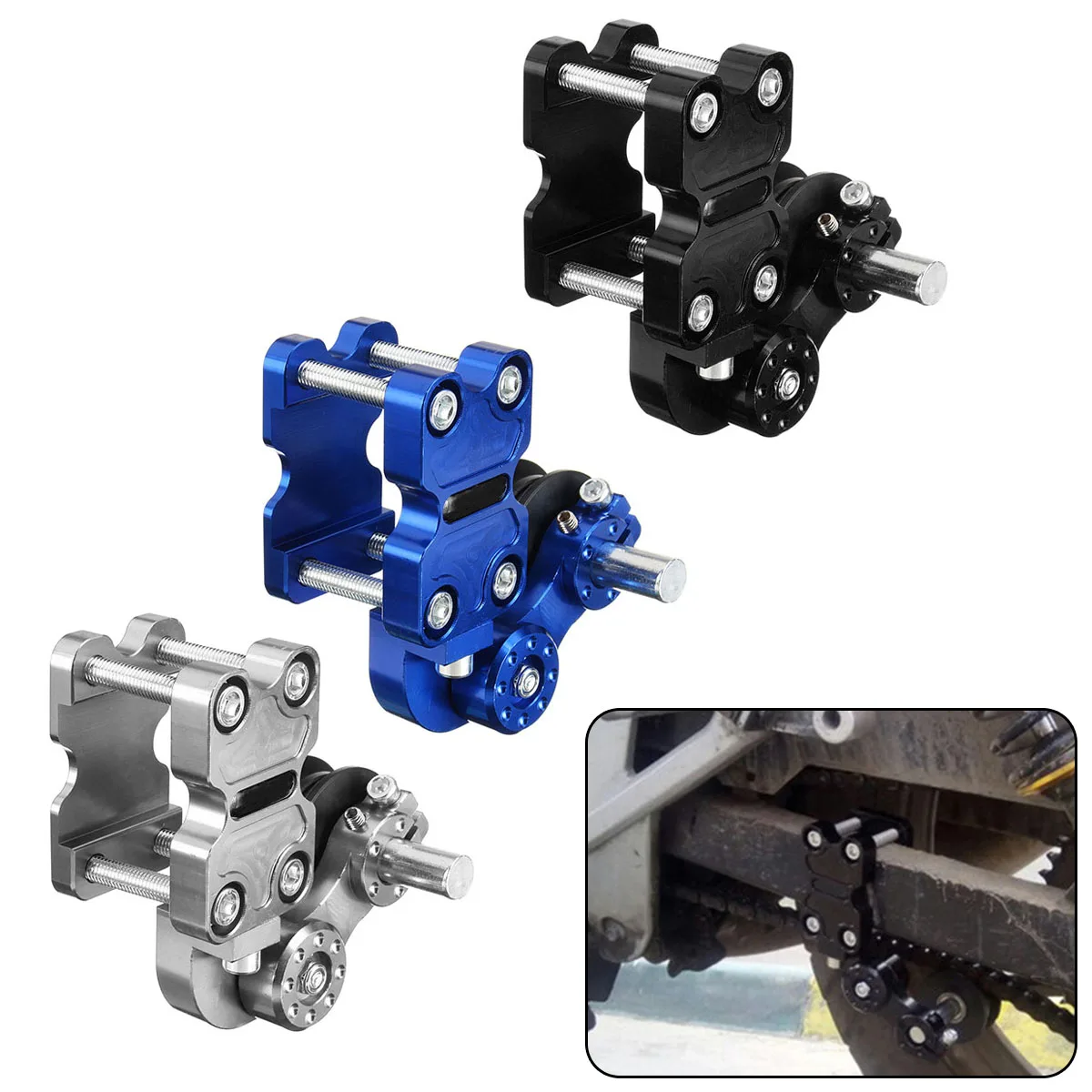 

Universal Motorcycle Adjuster Chain Tensioner Roller Aluminum Alloy Black/Silver/Blue For Chopper ATV