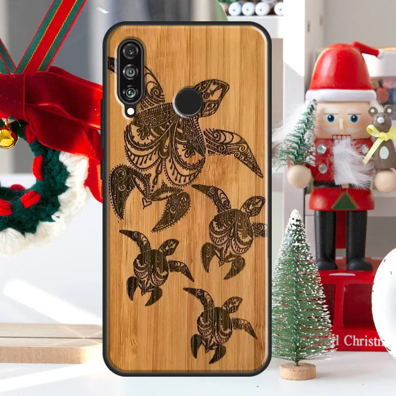 Фото Чехол из натурального бамбукового дерева с животным принтом для Huawei Nova 12i 11i 8i 12s Y73 Y72 Y61 Y91 Y90 Y70 Y60 9 10 SE P60 Pro P30 P40 Lite №2