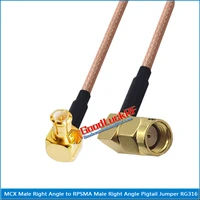 mcx male right angle 90 degree to rp sma rp sma male right angle plug coaxial pigtail jumper rg316 extend cable low loss