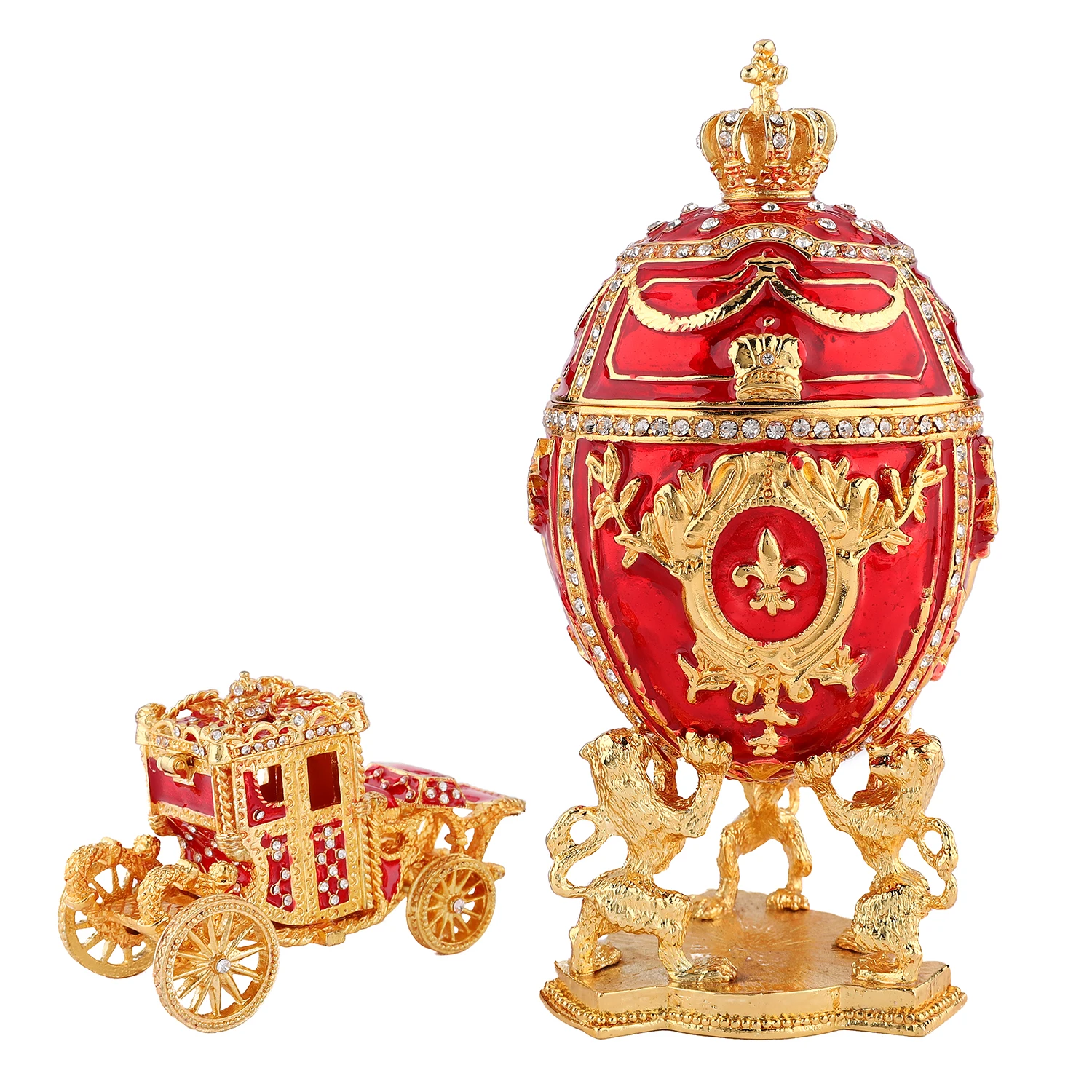 QIFU Большой Королевский Красный Фиолетовый Белый Пасхальный фаберж яйцо стиль