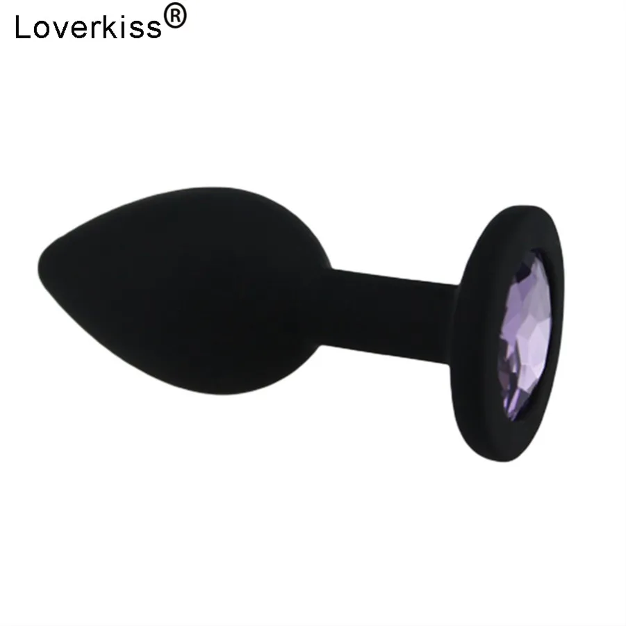 Анальная пробка с кристаллом силиконовая гладким прикосновением секс-игрушки