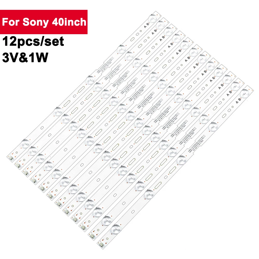 

12Pcs/Set 385mm LED TV Backlight For SONY 40EX 2012SONY40A 3228 05 3V 1W LED Light Strip Bar KDL-40W600B KDL-40W590B