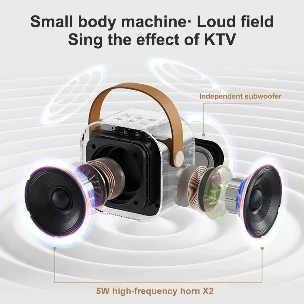 Портативный динамик K12 Bluetooth 5 3 па 2 беспроводных микрофона