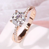 18k rose gold jewelry ring for women fine anillos mujer bizuteria anillos de white diamond gemstone diamond rings girls box