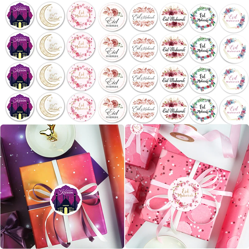 

120pcs Lable Decoration EID Mubarak Paper Sticker Decorations Gift Lable Seal Sticker Islamic Muslim Eid al-fitr Decor Supplies