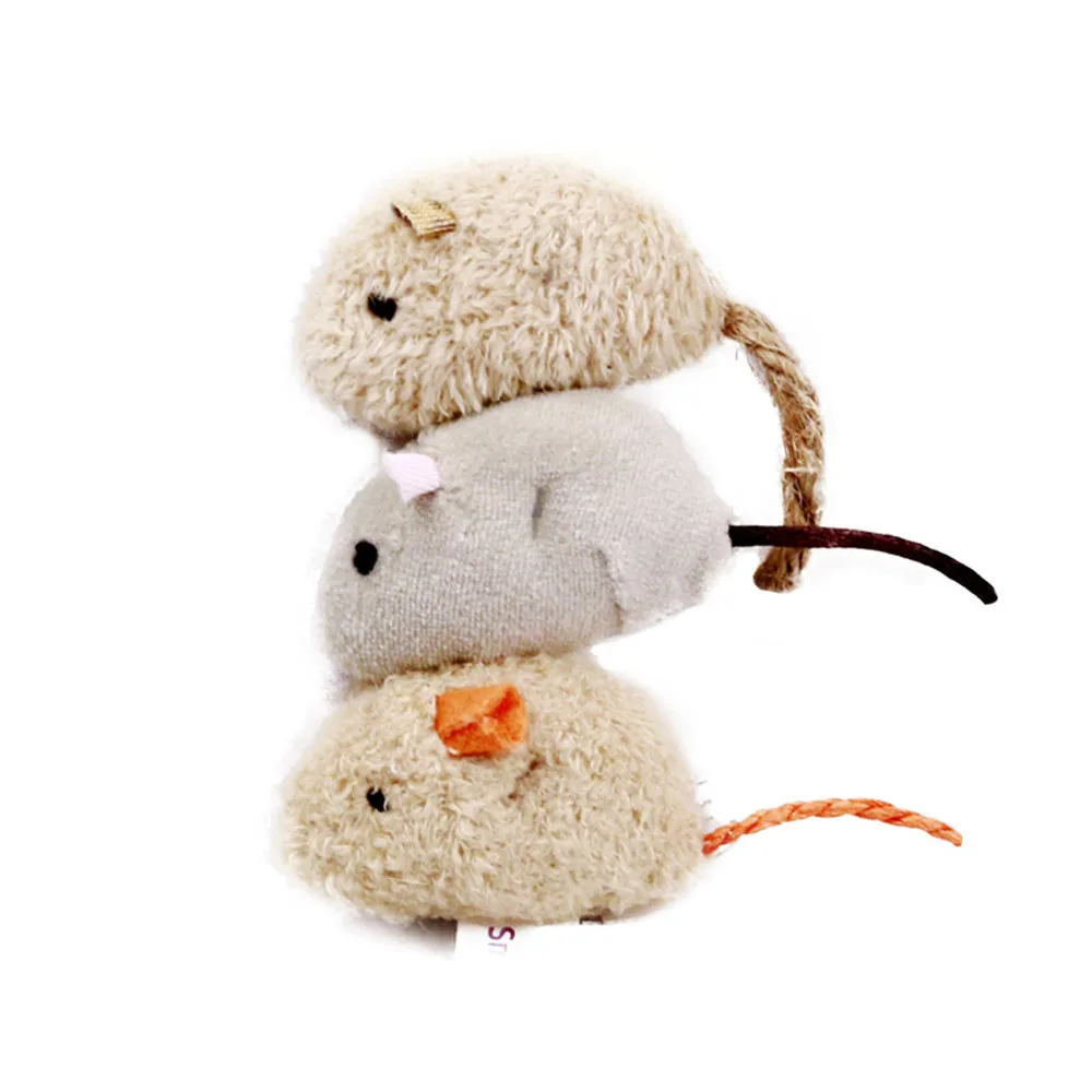 Игрушки-мышки для домашних животных 3 шт./компл. крыса писк шум плюшевая мышь