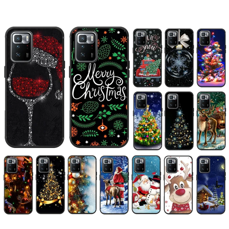 

Christmas Santa Tree Deer Light Phone Case For Xiaomi Redmi Note 11 10 Pro Note 8 Pro 9Pro Note9 9S 10S 9T Redmi 10 9C 9A