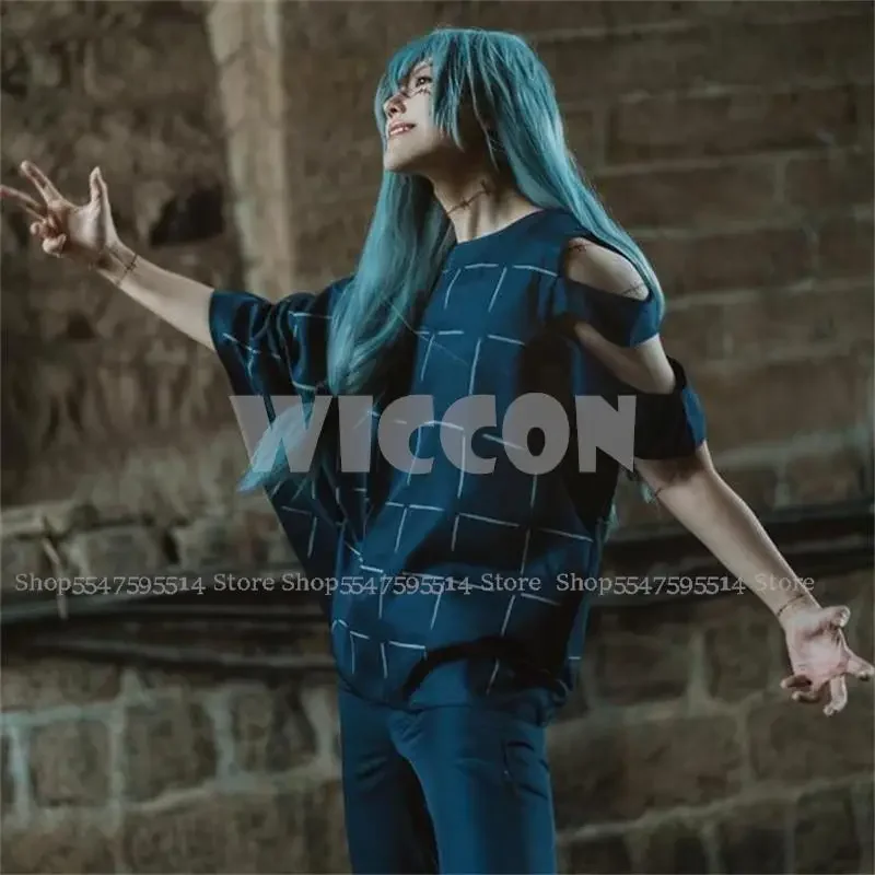 Костюмы для косплея юютсу касин махито из аниме парик топ брюки костюм на