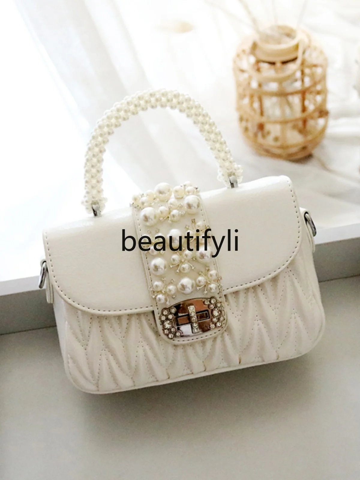 Складная жемчужная сумка с поворотным узором модная женская через плечо