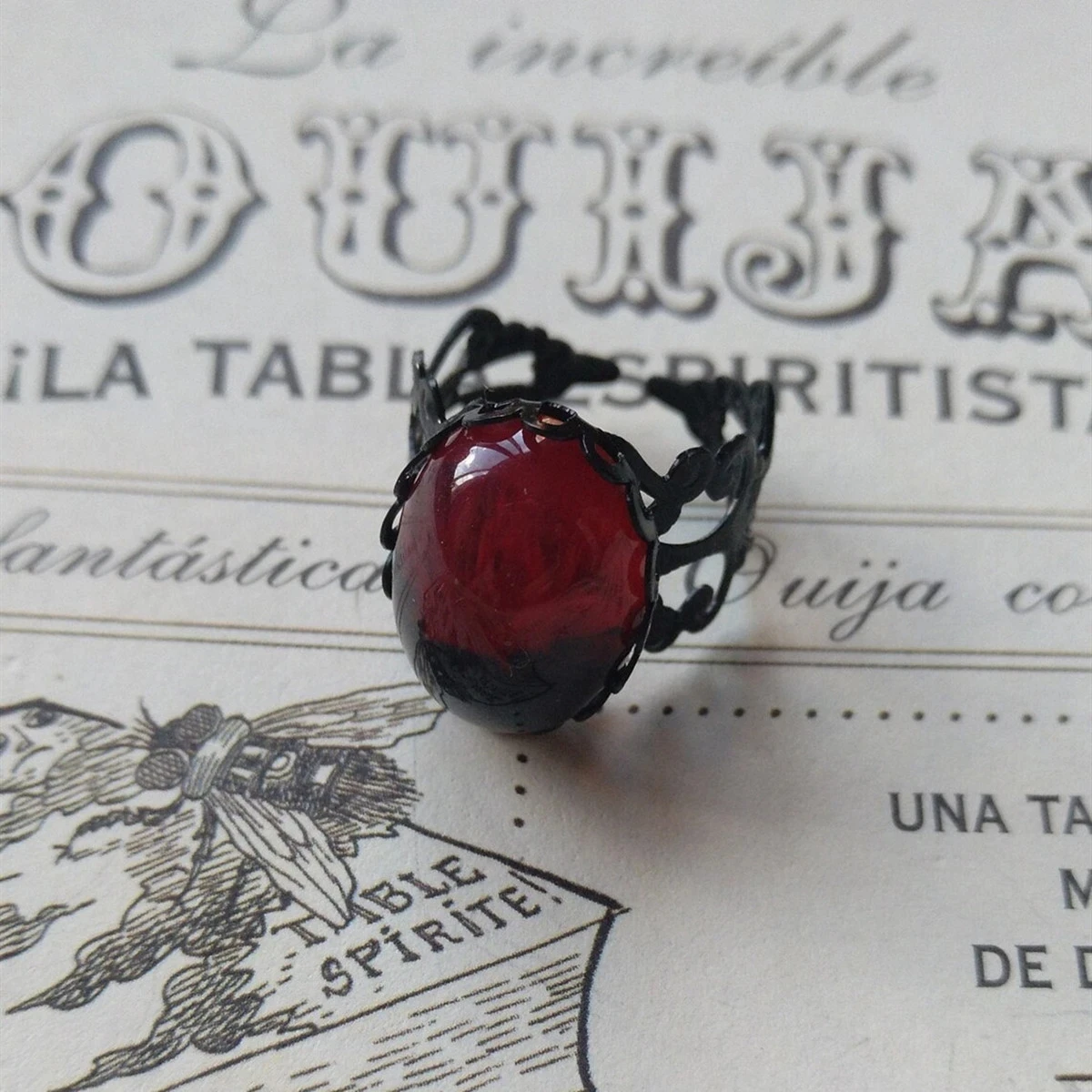 

Vampire & Demon Inspired Rings For Women Man Fashion Witch Jewelry Accessories Gift Gothic Vampire Resin Adjustable Ring Trend