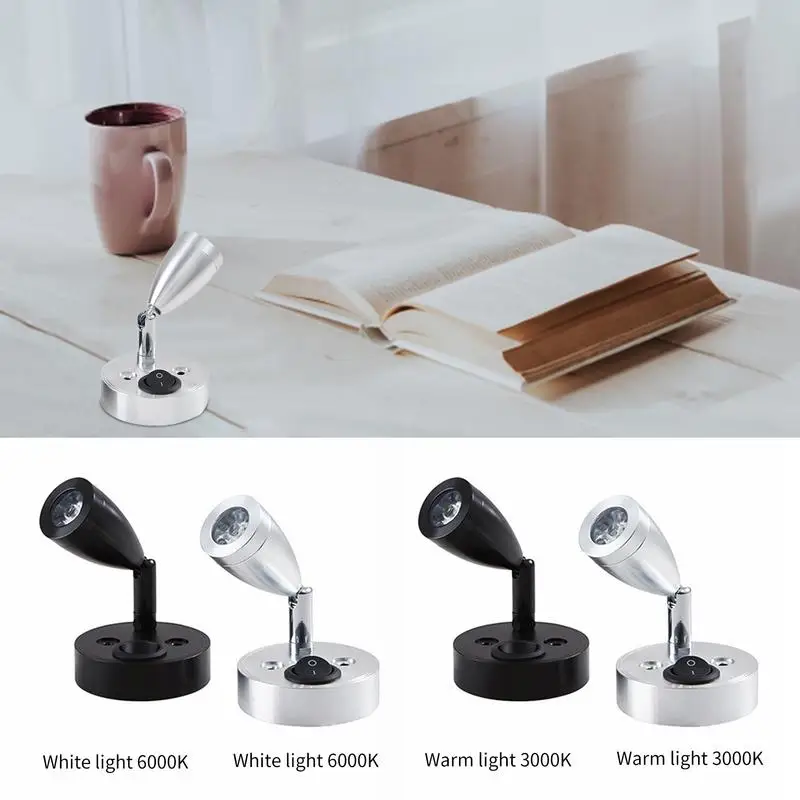 

RV Reading Lamp 2pcs LED Bedside Reading Lamp 180 Adjustable Mini Clip-on Light Spotlight For Boat Camper Van Travel Trailer