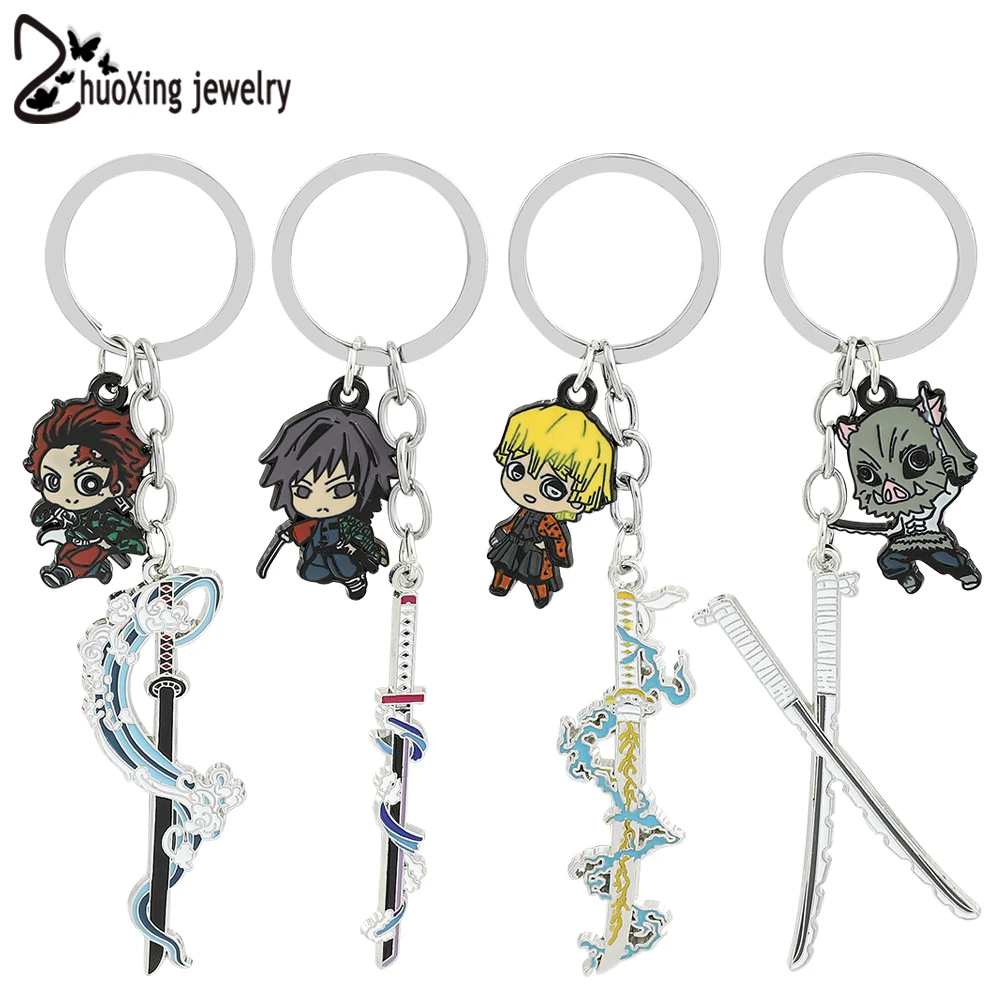 

Kimetsu no Yaiba Demon Slayer Key Chain Sword Fashion Anime Cartoon Metal Keychain Kamado Tanjirou Tomioka Giyuu Weapons Jewelry