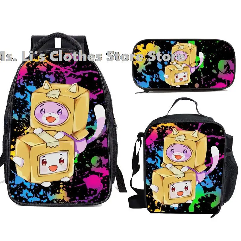 

2022new Creative Fashion Classic Cool LankyBox 3D Print 3pcs/Set pupil School Bags Laptop Daypack Backpack Lunch bag Pencil Case