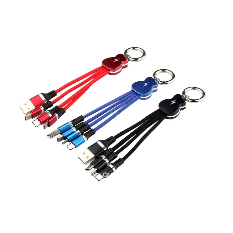 

Guitar key clasp one drag three data cable mobile phone data cable