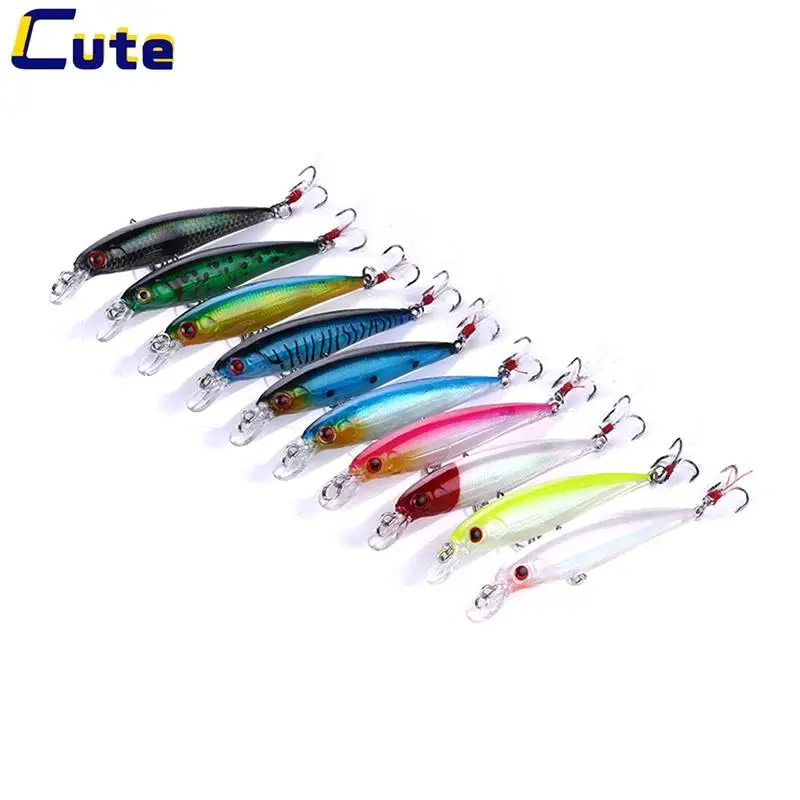 

1PCS Laser Minnow Fishing Lure 9CM 8G Pesca Hooks Fish Wobbler Tackle Crankbait Artificial Japan Hard Bait Swim Bait