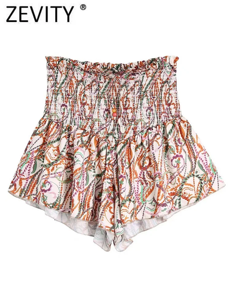 Женские винтажные шорты-бермуды ZEVITY с принтом пейсли и тотемным женские шорты