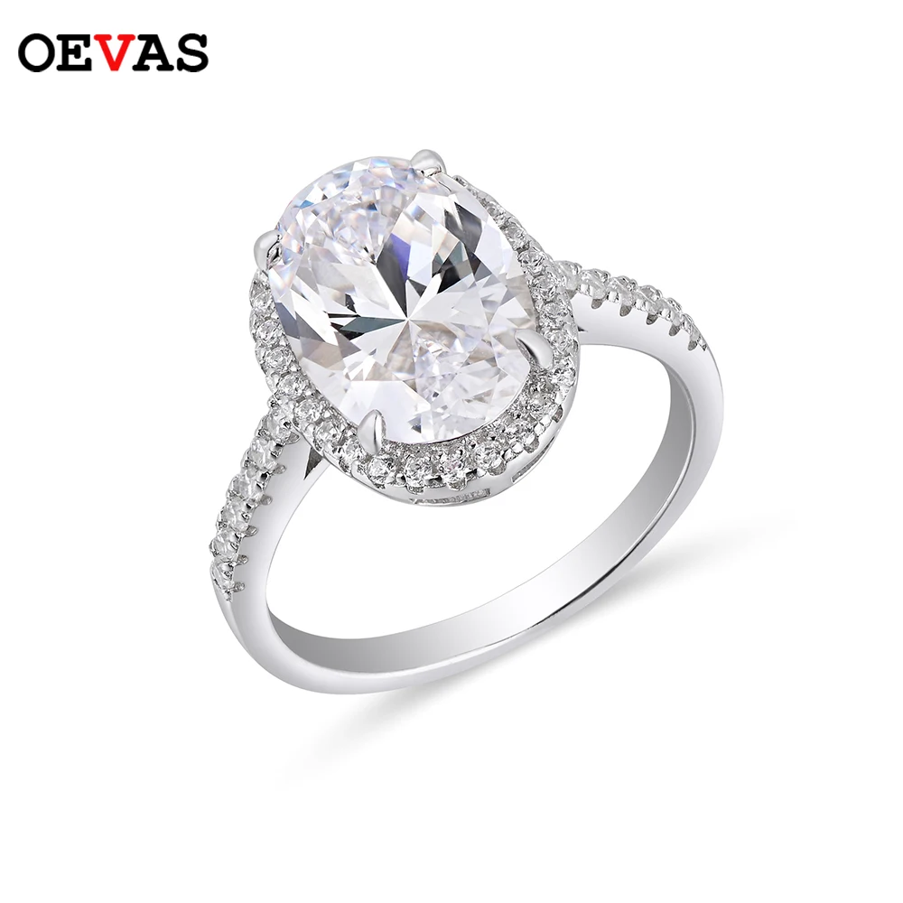 

OEVAS 100% 925 стерлингового серебра обручальные кольца, сверкающий овал с высоким содержанием углерода алмаза, для свадьбы, обручения, вечерние, хорошая бижутерия ювелирные изделия по оптовым ценам