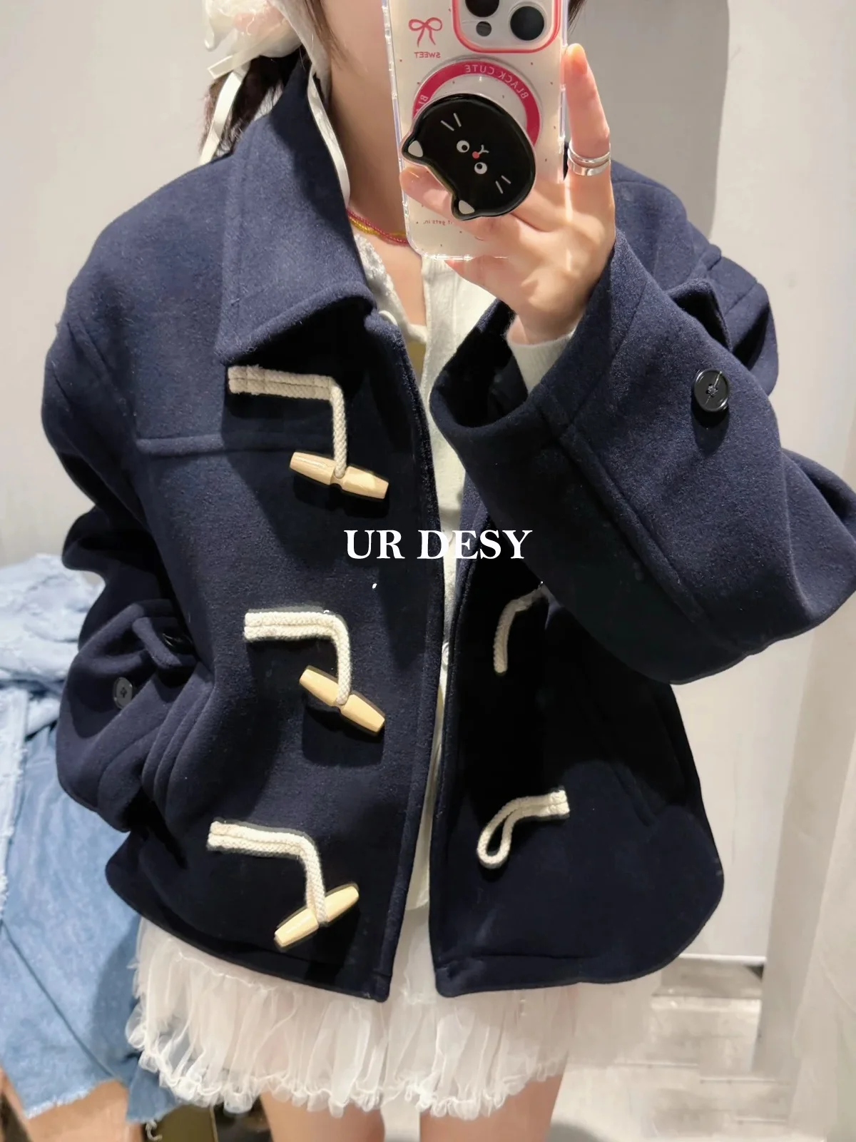 Ur Desy2024 Новая зимняя женская одежда Urban Sense универсальная верхняя с роговой
