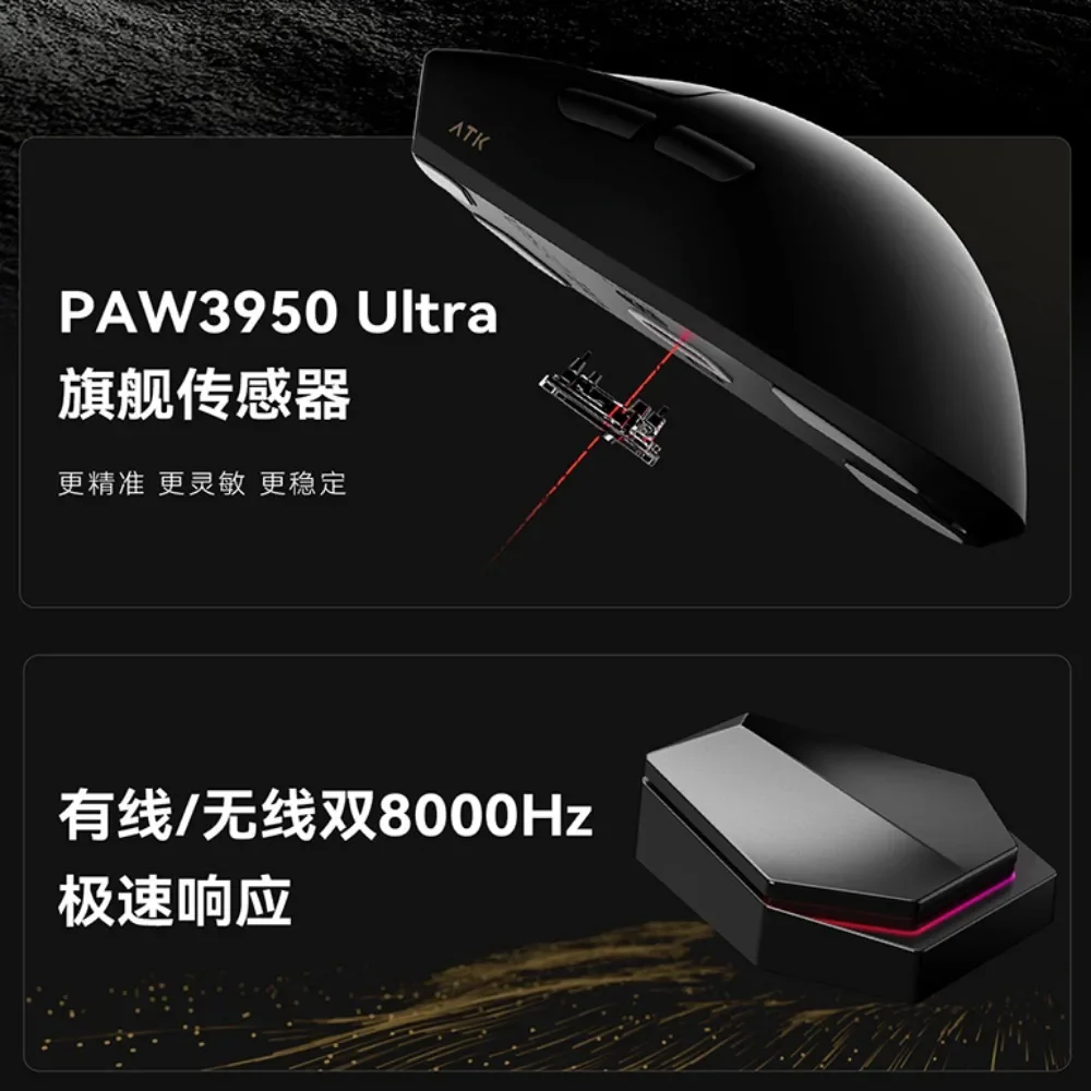 ATK LIEKONG X1 ULTIMATE Мышь Беспроводная двойной режим 51 г 8 кГц 2 4G/Type-c HUB Веб-накопитель