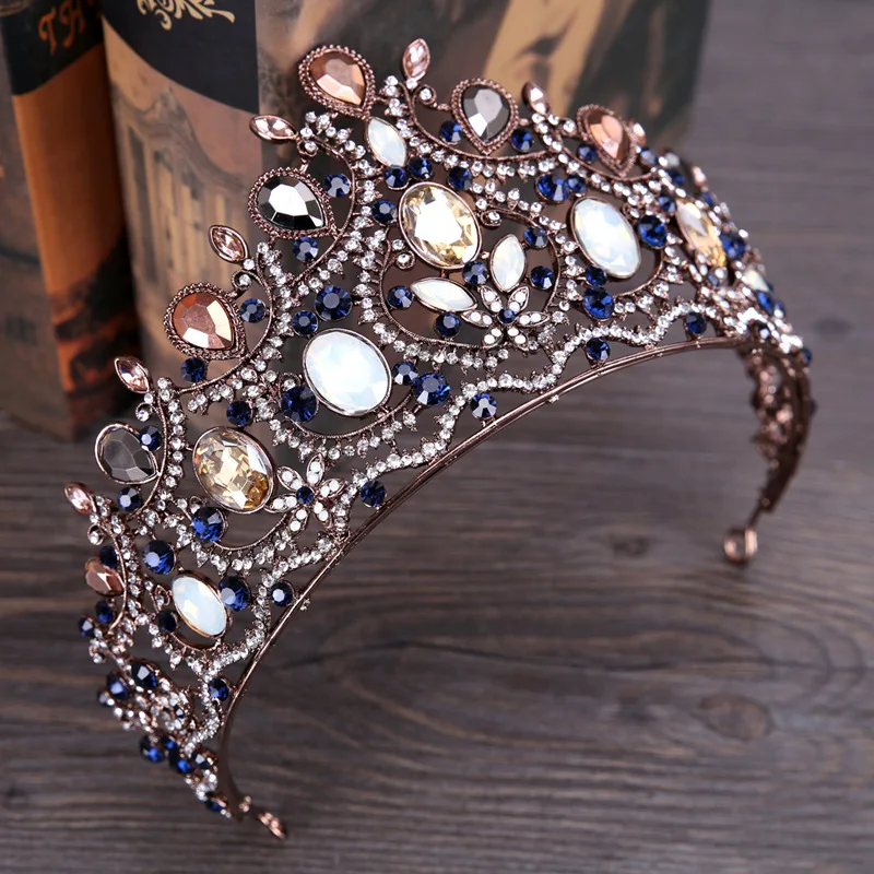 

Trendy Handmade Wedding Crown Baroque Rhinestone Pearl Crystal Headband Wedding Hair Accessories Bridal Crown Hair Accessories