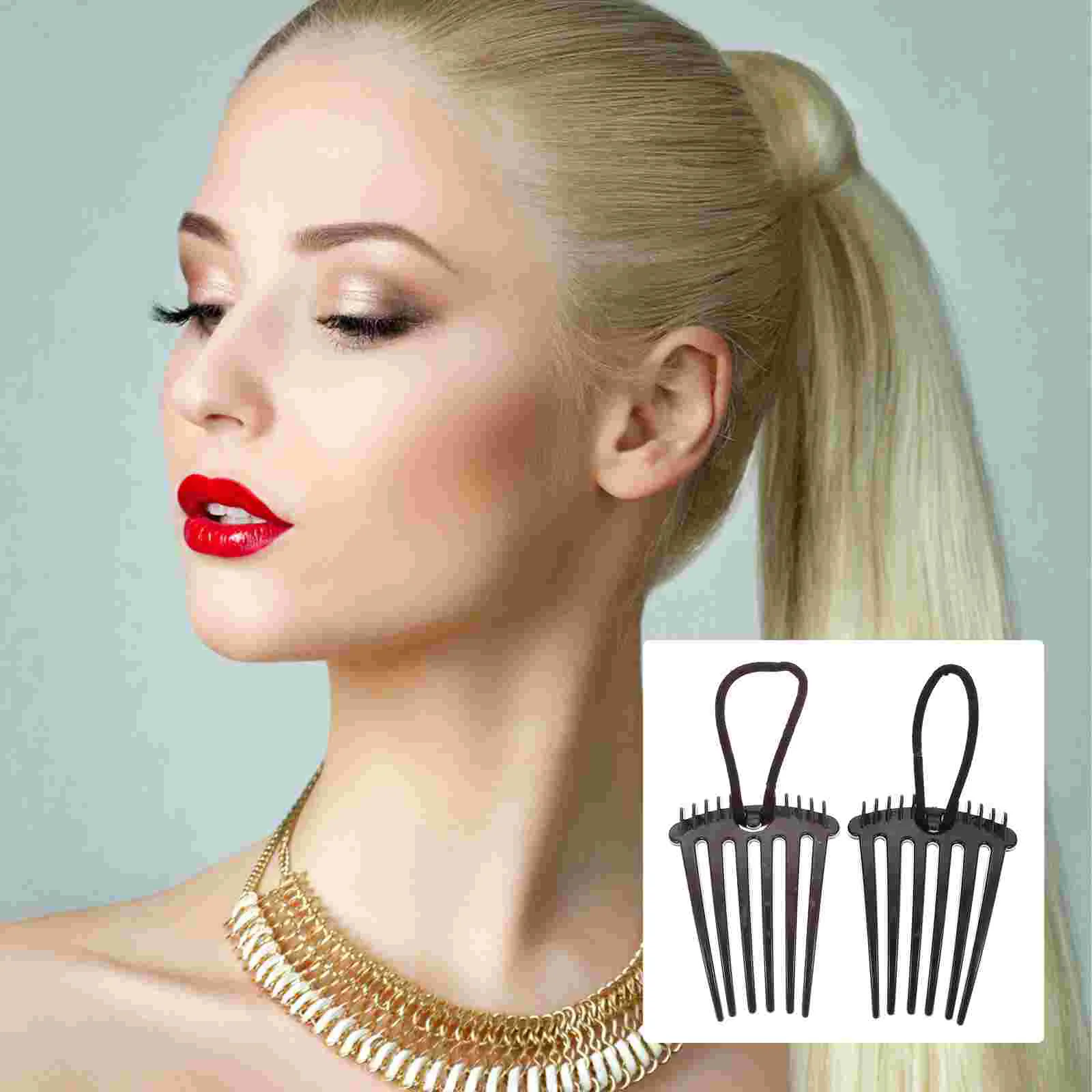 

Hair Comb Forponytail Elastic Band Women Side Beauty Thick Combs Rubber Insert Fountain Headpiecestying Accessoriesdonut Bands
