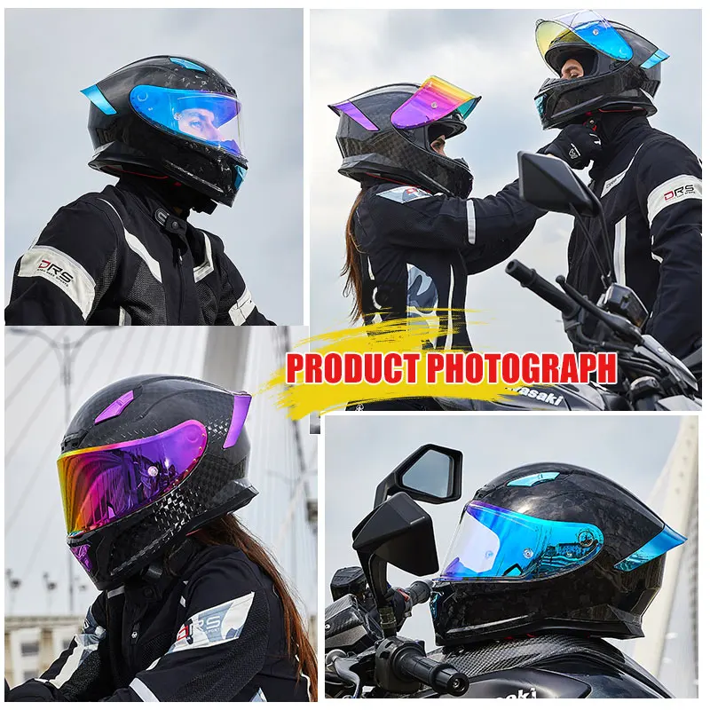 Мотоциклетный шлем Aurora Black из углеродного волокна с кованым рисунком защитный на