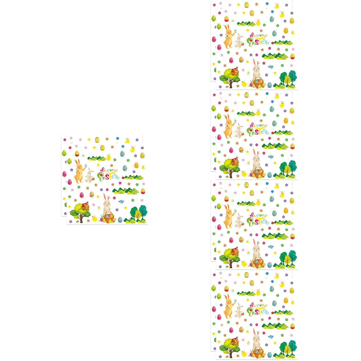 

5 Sets of Convenient Festive Easter Pattern Practical Creative Easter Style Wallpaper Adhesive Wall Paper for Party