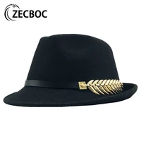 fedora hats for women winter wool felt hat khaki green black panama jazz hats men gentlemen with pearls belt vintage trilby caps