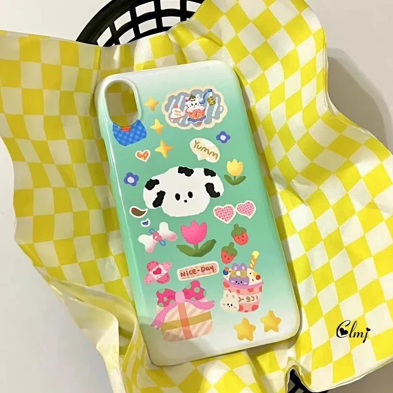 

Clmj Cute Dog Phone Case For iPhone 12 11 Pro 13 XS XR 8 7 Plus SE Cartoon Animal Puppy Dalmatians Phone Case Silicone Cover INS