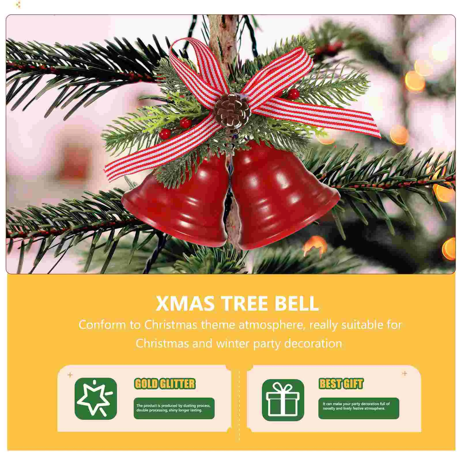 Рождественские двойные колокольчики DIY подвесные подвески елка праздничный