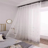 modern white sheer curtains for living room embroidered luxury voile curtain bedroom bathroom tulle curtains window drapes